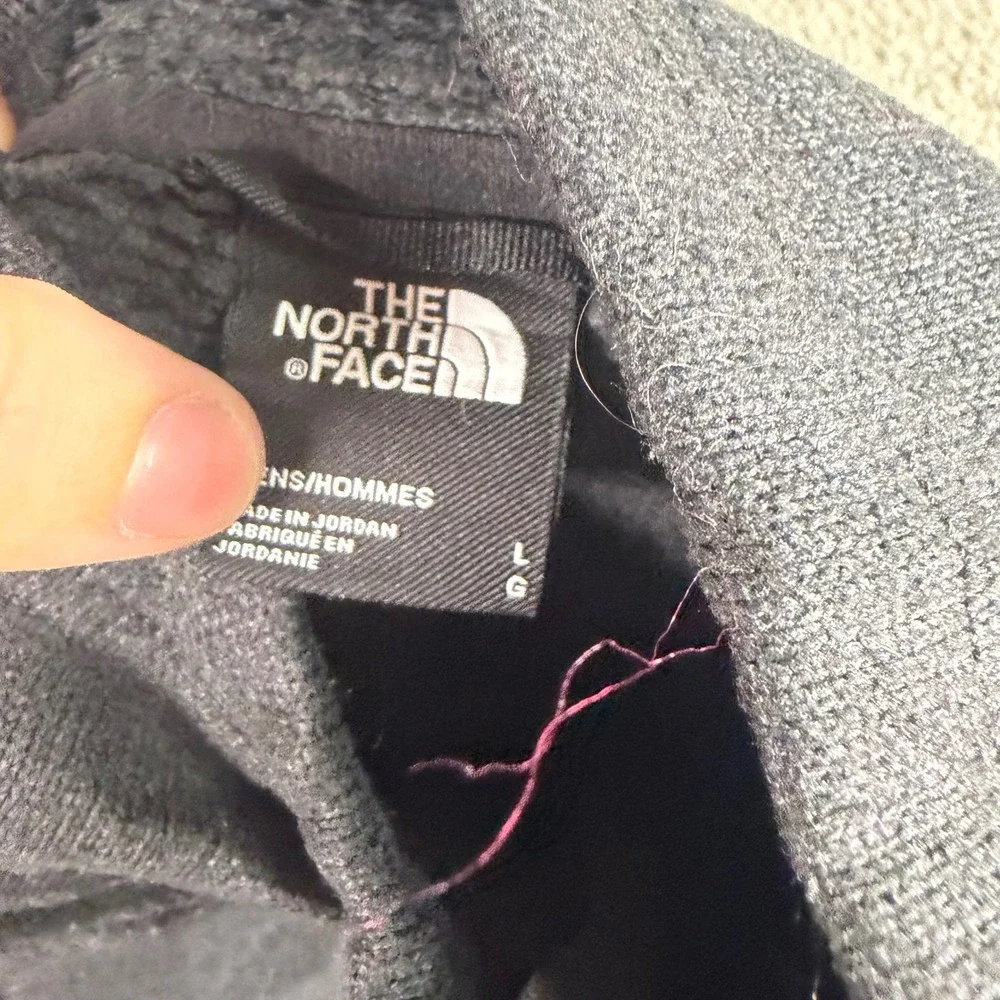 The North Face Mens Black Full Zip Fleece Jacket Mock Neck L 9072